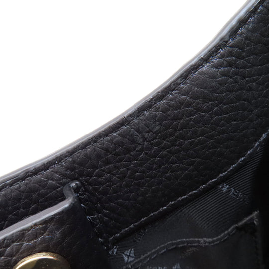 MICHAEL KORS Shoulder Bag leather black logo Women Used Authentic