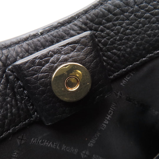 MICHAEL KORS Shoulder Bag leather black logo Women Used Authentic