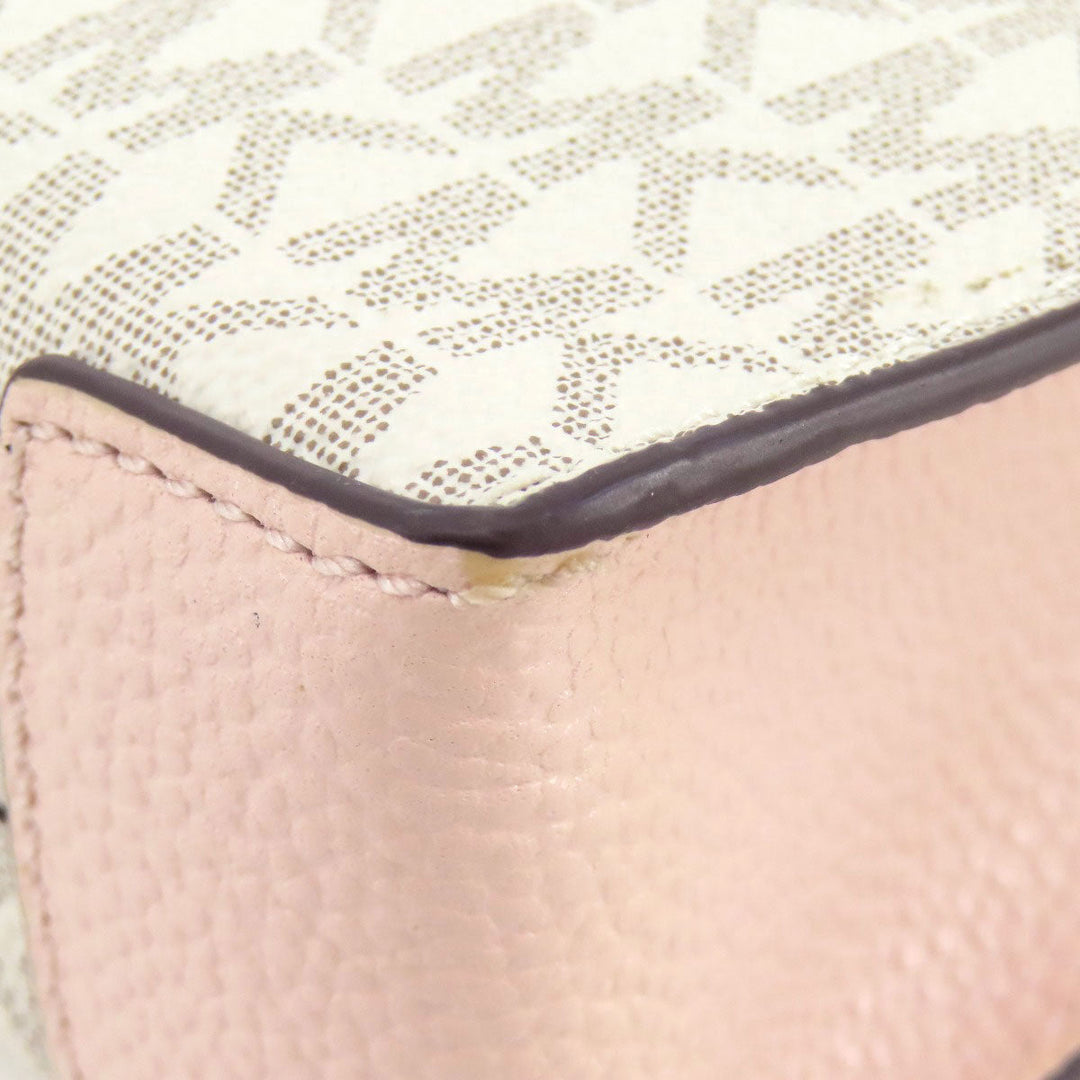 MICHAEL KORS Handbag PVC white MK Signature 2WAY Women Used Authentic