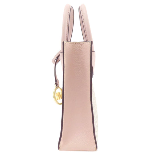 MICHAEL KORS Handbag PVC white MK Signature 2WAY Women Used Authentic