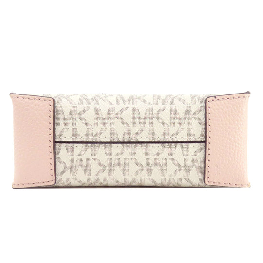 MICHAEL KORS Handbag PVC white MK Signature 2WAY Women Used Authentic