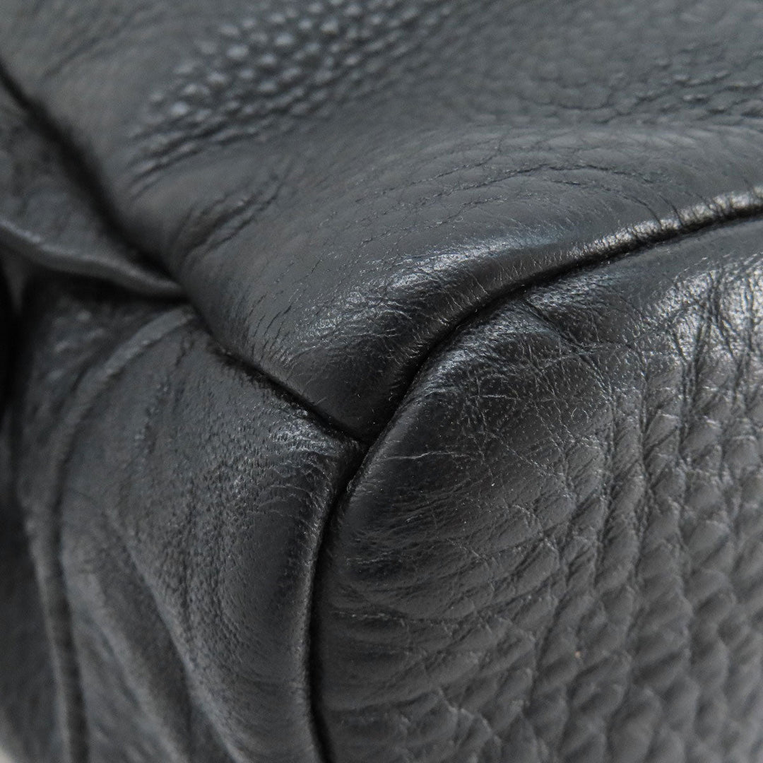 MICHAEL KORS Backpack leather black logo Women Used Authentic