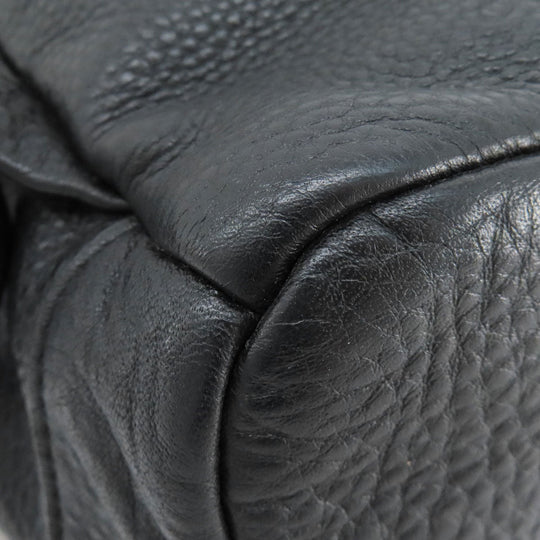 MICHAEL KORS Backpack leather black logo Women Used Authentic