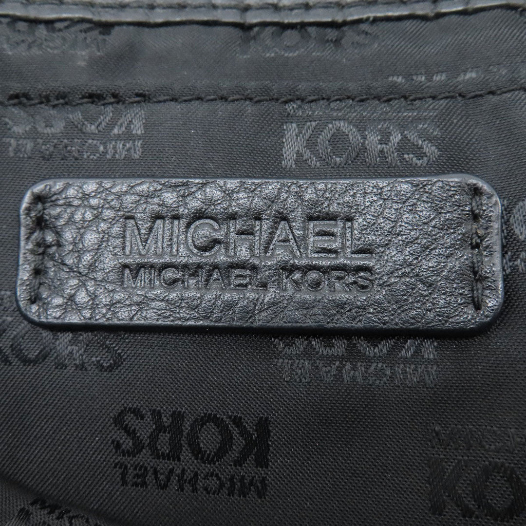 MICHAEL KORS Backpack leather black logo Women Used Authentic