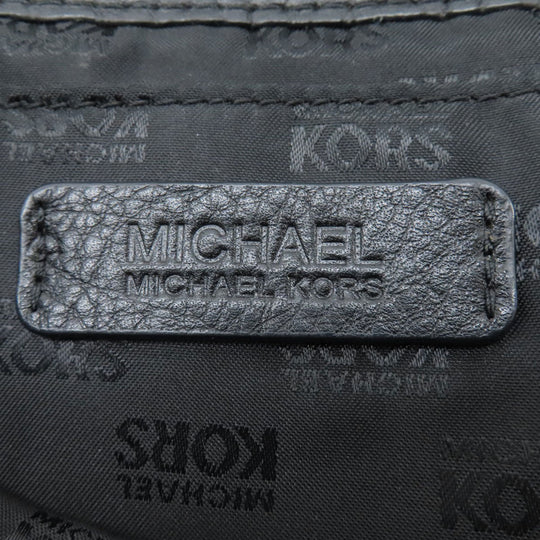 MICHAEL KORS Backpack leather black logo Women Used Authentic