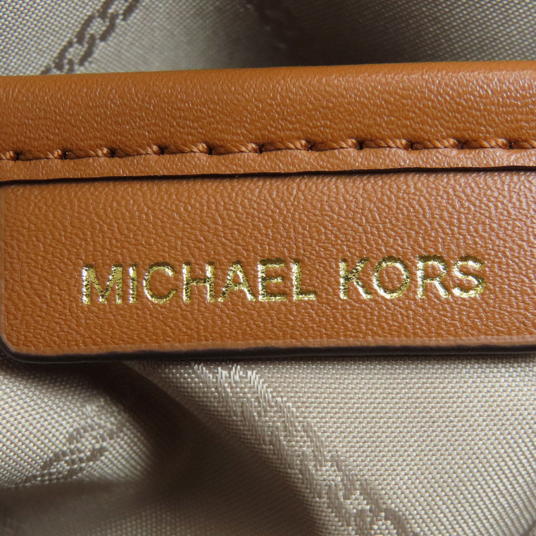 MICHAEL KORS Handbag PVC Brown MK Signature 2WAY Women Used Authentic