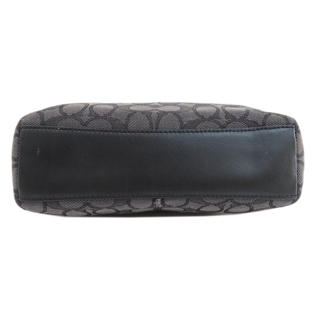 COACH Handbag F57830 canvas gray Signature 2WAY Women Used Authentic