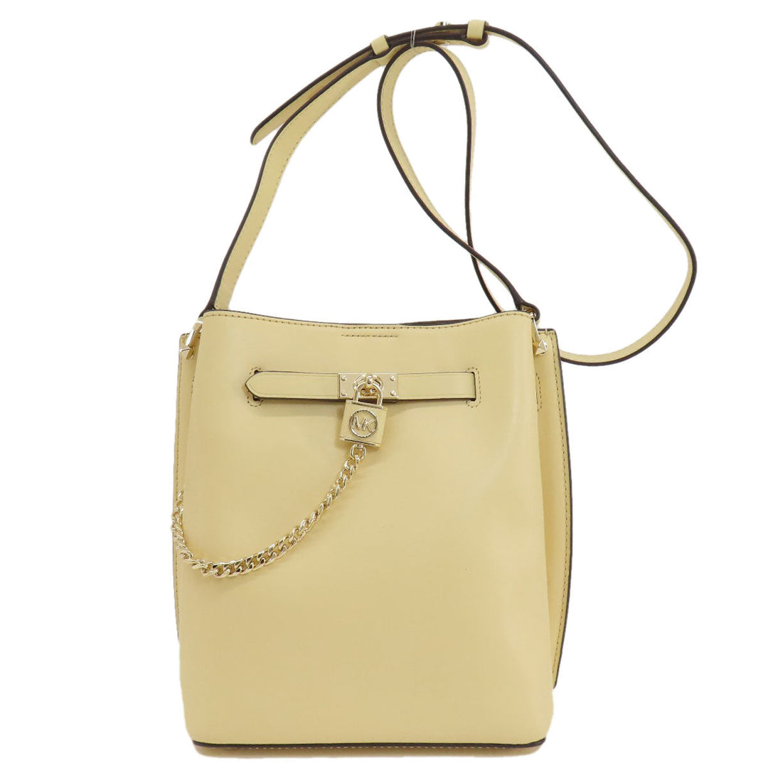 MICHAEL KORS Shoulder Bag leather yellow Long shoulder Women Used Authentic