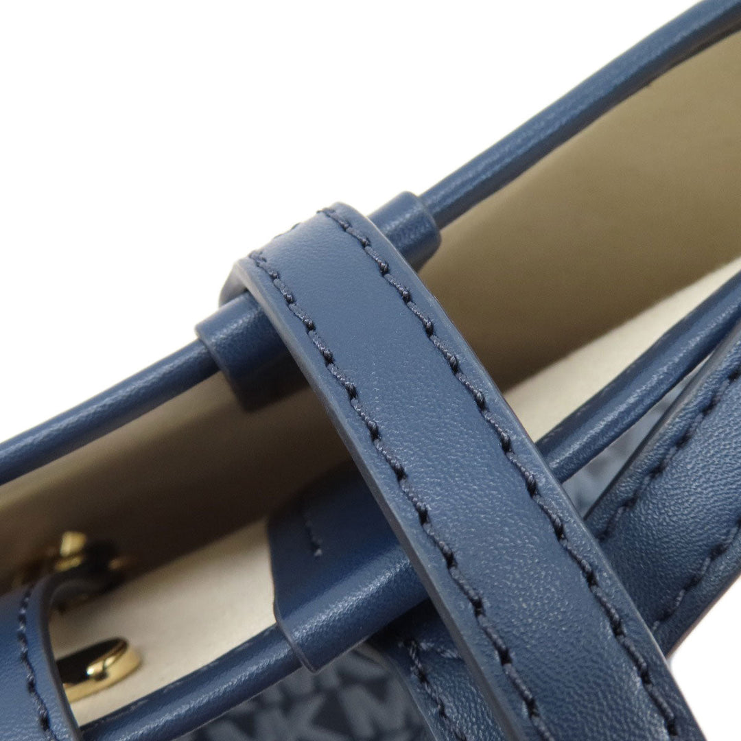 MICHAEL KORS Handbag PVC Navy MK Signature 2WAY Women Used Authentic