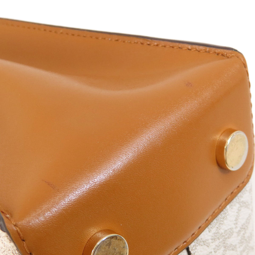 MICHAEL KORS Handbag PVC white MK Signature 2WAY Women Used Authentic