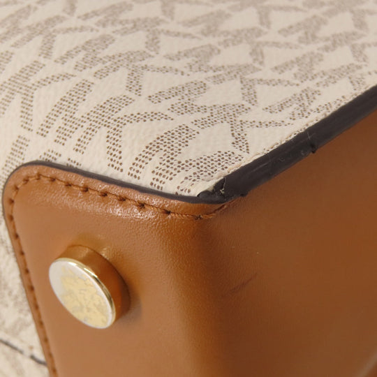 MICHAEL KORS Handbag PVC white MK Signature 2WAY Women Used Authentic