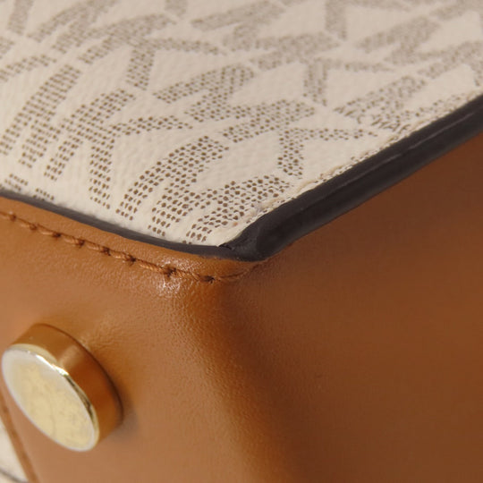 MICHAEL KORS Handbag PVC white MK Signature 2WAY Women Used Authentic