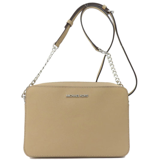 MICHAEL KORS Shoulder Bag PVC beige logo ChainShoulder Women Used Authentic
