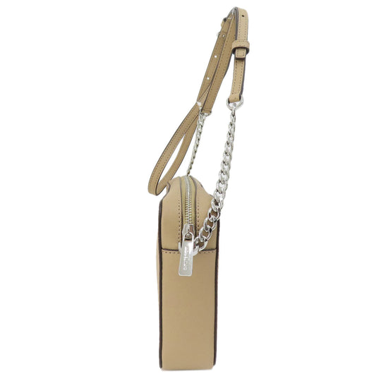 MICHAEL KORS Shoulder Bag PVC beige logo ChainShoulder Women Used Authentic
