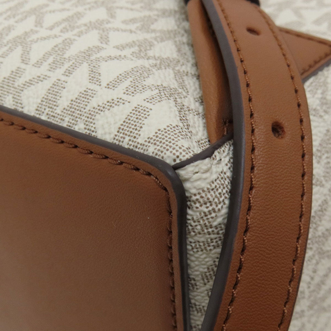 MICHAEL KORS Backpack PVC white MK signature Women Used Authentic