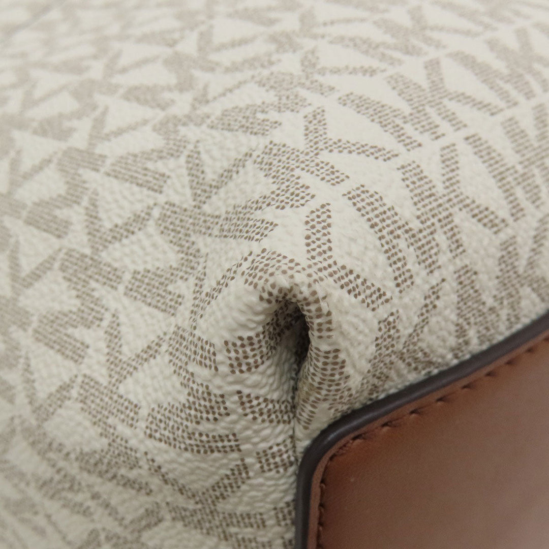 MICHAEL KORS Backpack PVC white MK signature Women Used Authentic