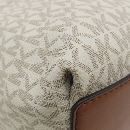 MICHAEL KORS Backpack PVC white MK signature Women Used Authentic