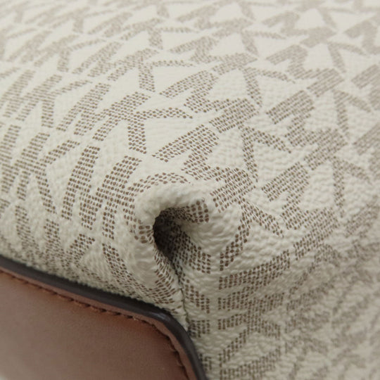 MICHAEL KORS Backpack PVC white MK signature Women Used Authentic