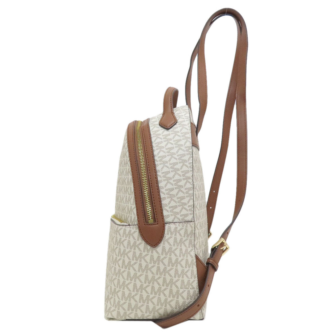 MICHAEL KORS Backpack PVC white MK signature Women Used Authentic