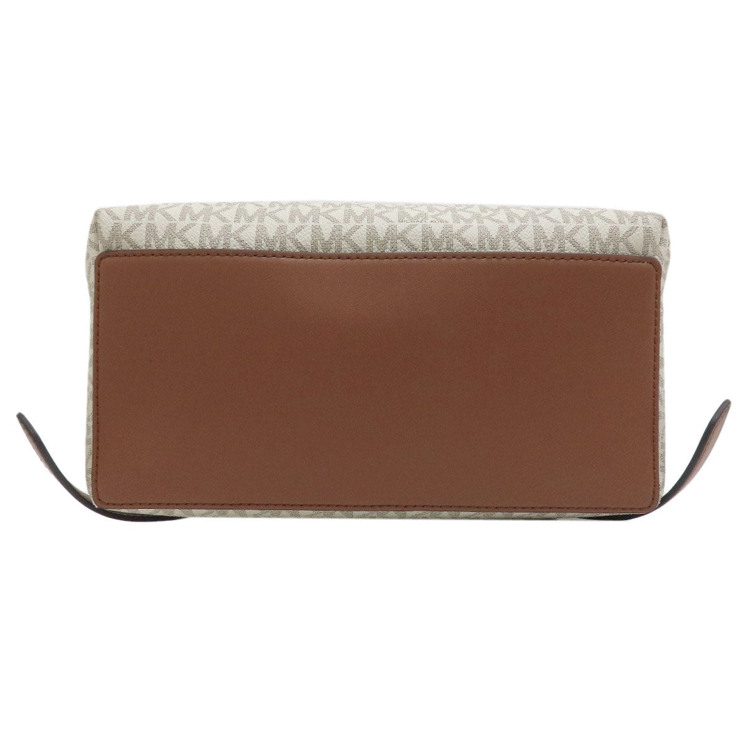 MICHAEL KORS Backpack PVC white MK signature Women Used Authentic