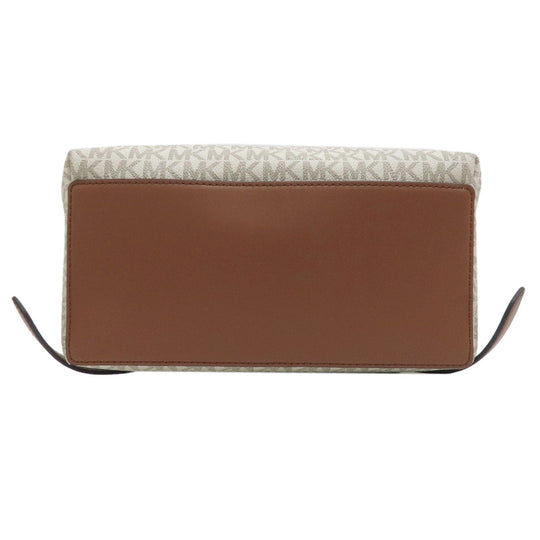 MICHAEL KORS Backpack PVC white MK signature Women Used Authentic