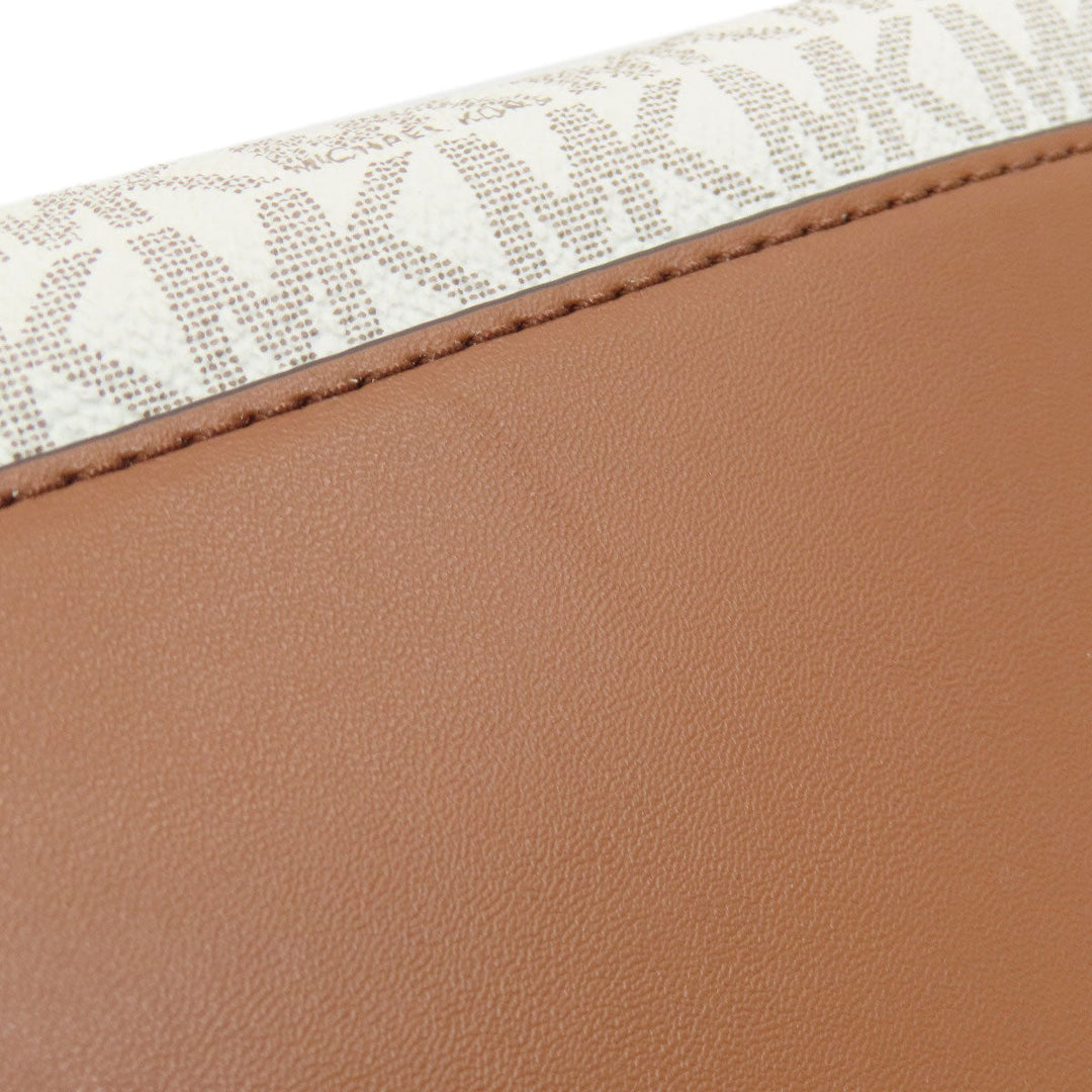 MICHAEL KORS Backpack PVC white MK signature Women Used Authentic