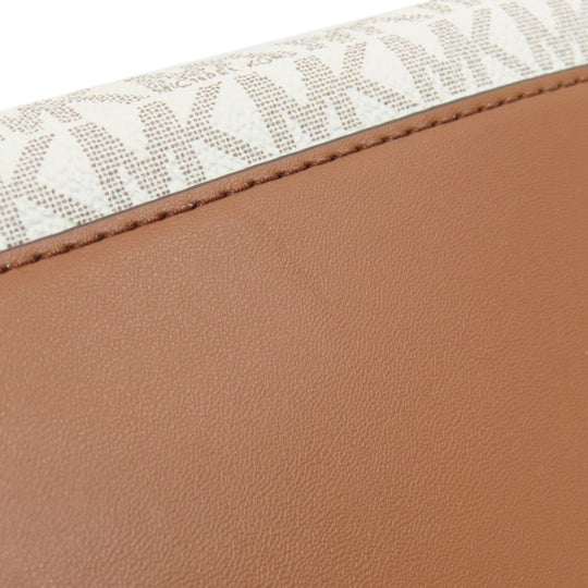 MICHAEL KORS Backpack PVC white MK signature Women Used Authentic