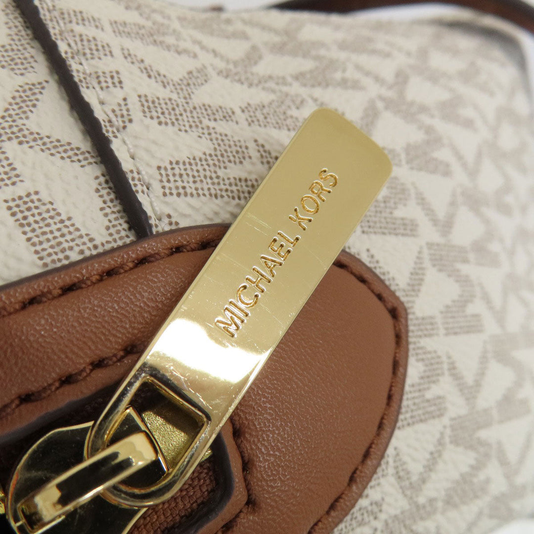 MICHAEL KORS Backpack PVC white MK signature Women Used Authentic