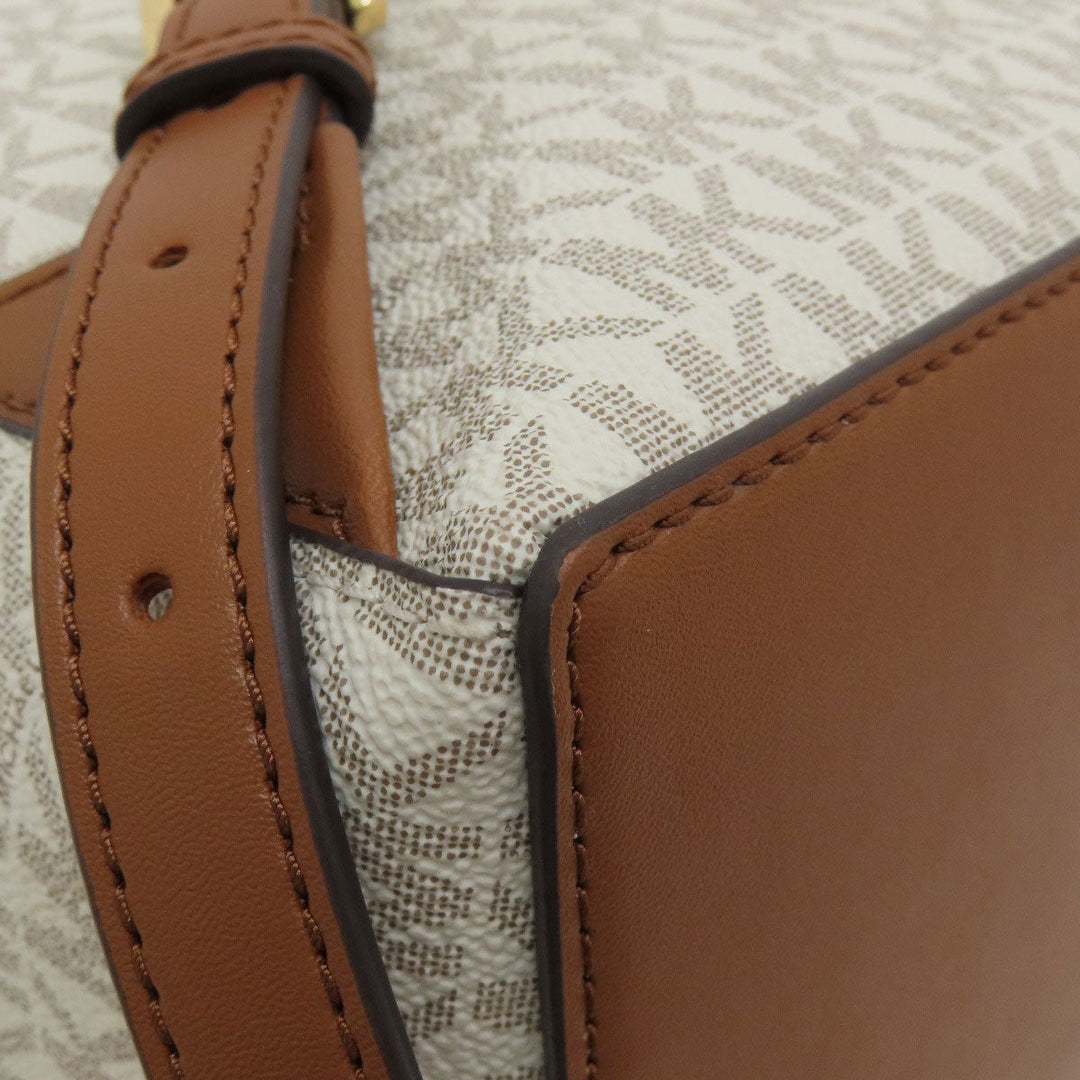 MICHAEL KORS Backpack PVC white MK signature Women Used Authentic