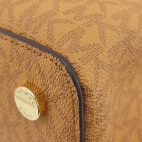 MICHAEL KORS Handbag PVC Brown Emilia 2WAY Women Used Authentic