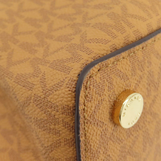 MICHAEL KORS Handbag PVC Brown Emilia 2WAY Women Used Authentic