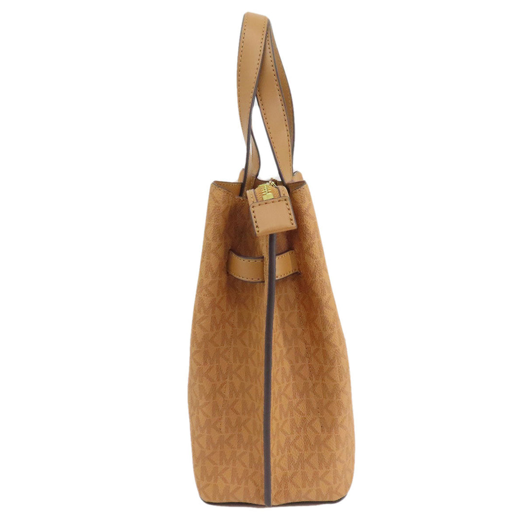 MICHAEL KORS Handbag PVC Brown Emilia 2WAY Women Used Authentic
