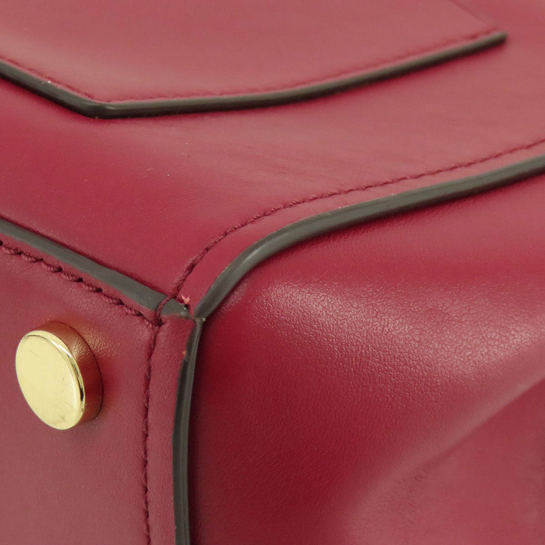 MICHAEL KORS Handbag leather Red 2WAY Women Used Authentic