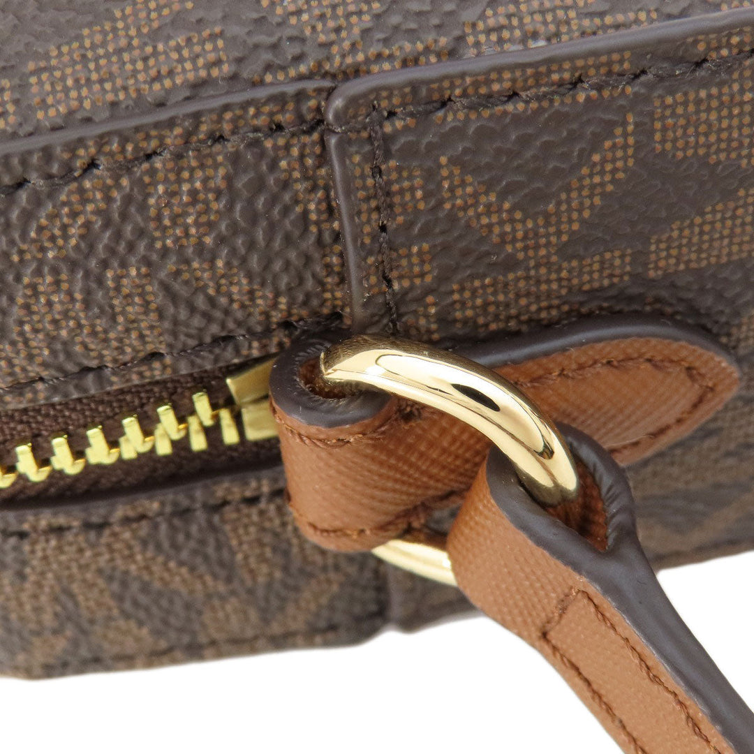 MICHAEL KORS Shoulder Bag PVC Brown MK signature Women Used Authentic