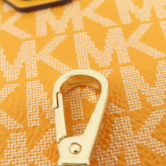 MICHAEL KORS Handbag PVC Orange MK Signature 2WAY Women Used Authentic