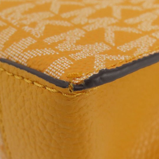 MICHAEL KORS Handbag PVC Orange MK Signature 2WAY Women Used Authentic