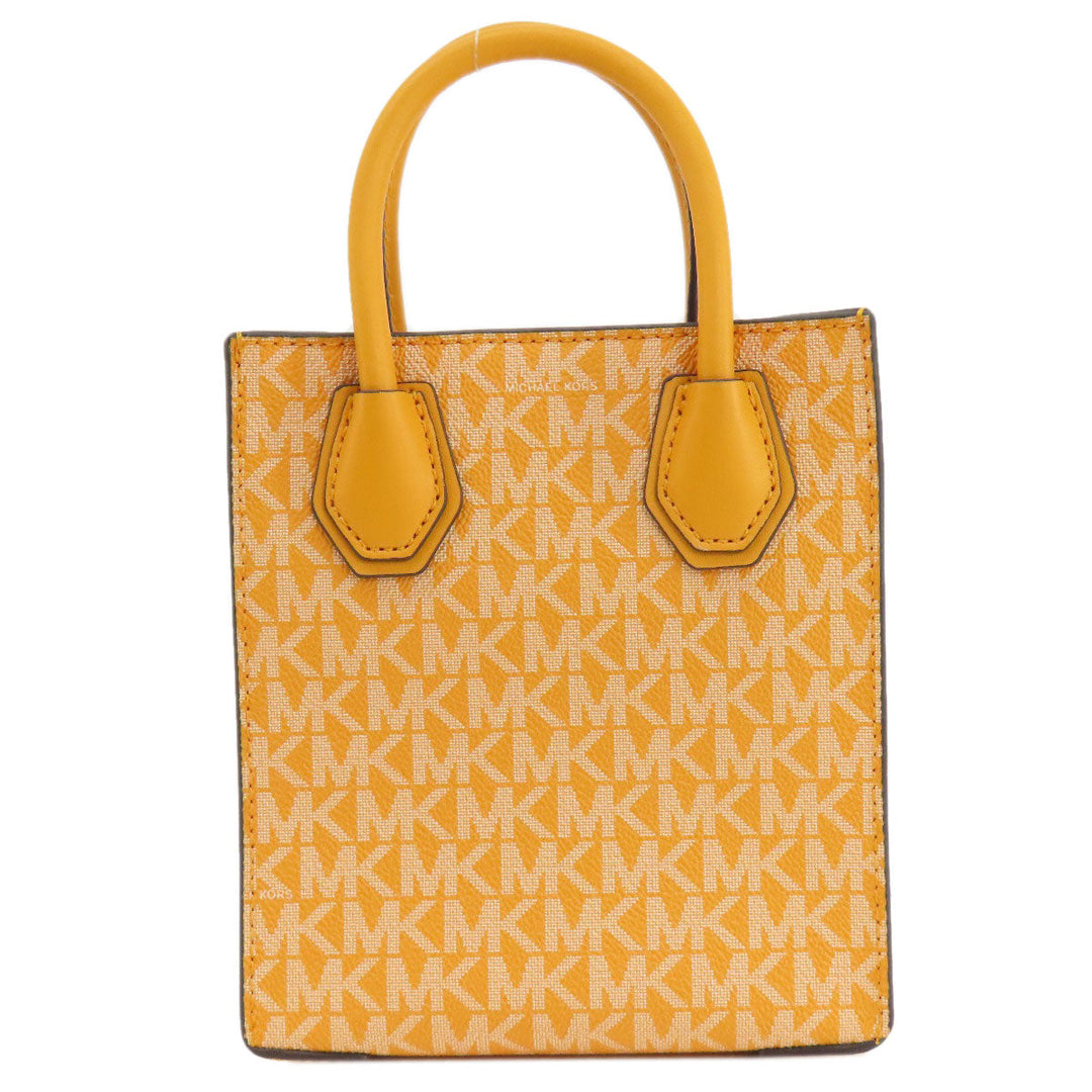 MICHAEL KORS Handbag PVC Orange MK Signature 2WAY Women Used Authentic