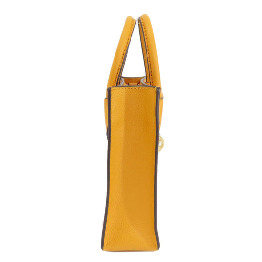 MICHAEL KORS Handbag PVC Orange MK Signature 2WAY Women Used Authentic