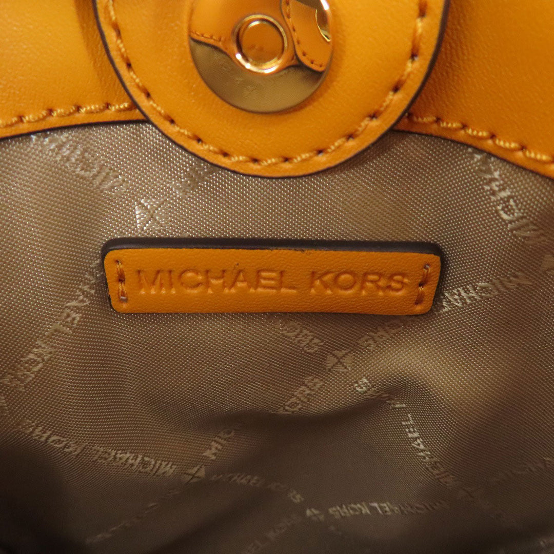 MICHAEL KORS Handbag PVC Orange MK Signature 2WAY Women Used Authentic