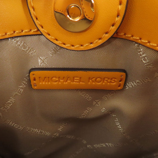 MICHAEL KORS Handbag PVC Orange MK Signature 2WAY Women Used Authentic
