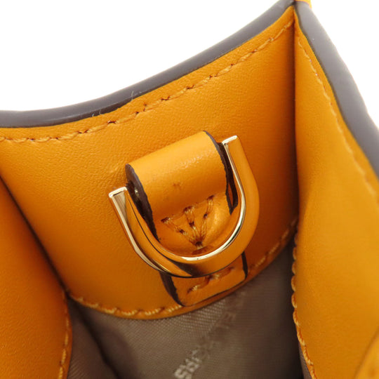 MICHAEL KORS Handbag PVC Orange MK Signature 2WAY Women Used Authentic