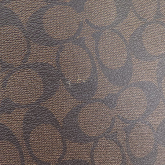 COACH Tote Bag F79987 PVC Brown Signature Women Used Authentic