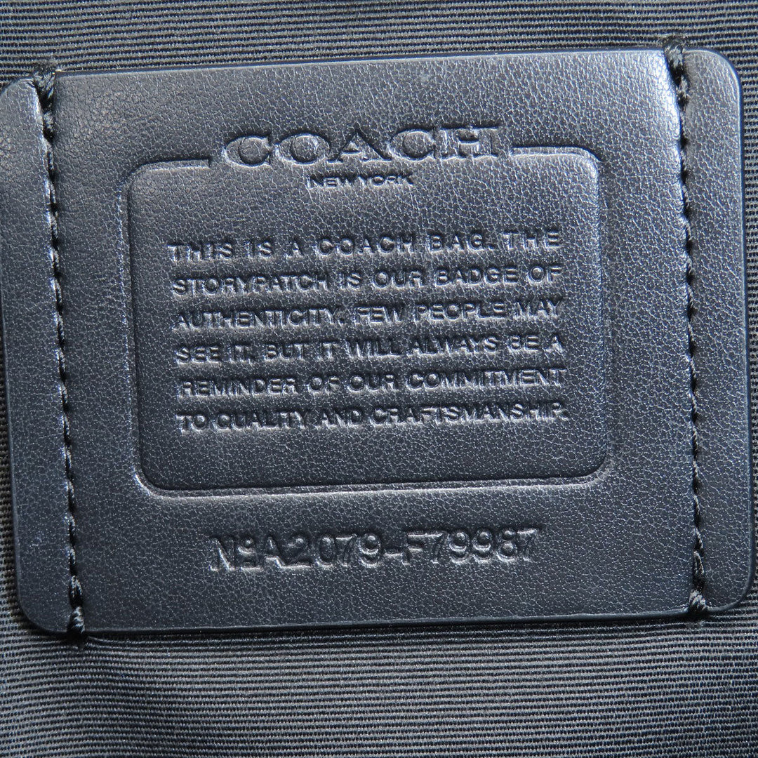 COACH Tote Bag F79987 PVC Brown Signature Women Used Authentic