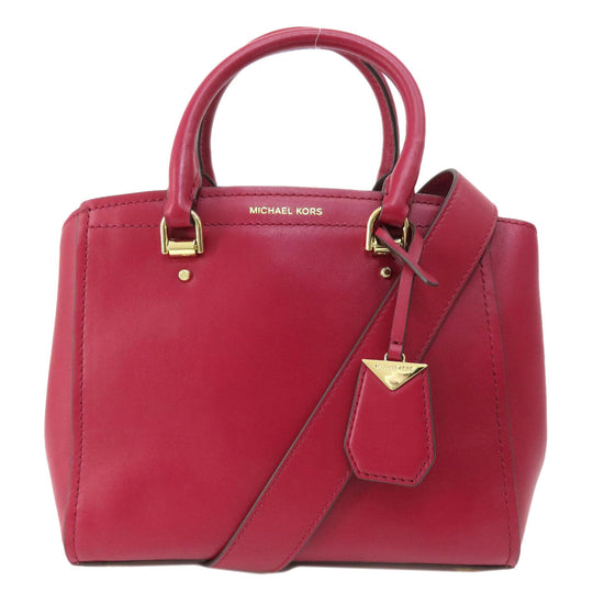 MICHAEL KORS Handbag leather Red 2WAY Women Used Authentic