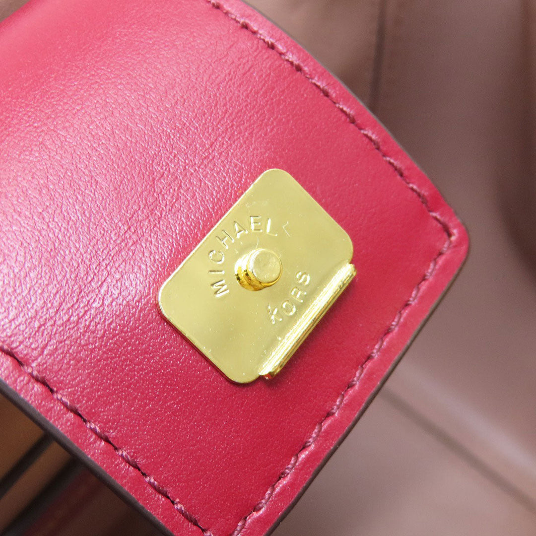 MICHAEL KORS Handbag leather Red 2WAY Women Used Authentic