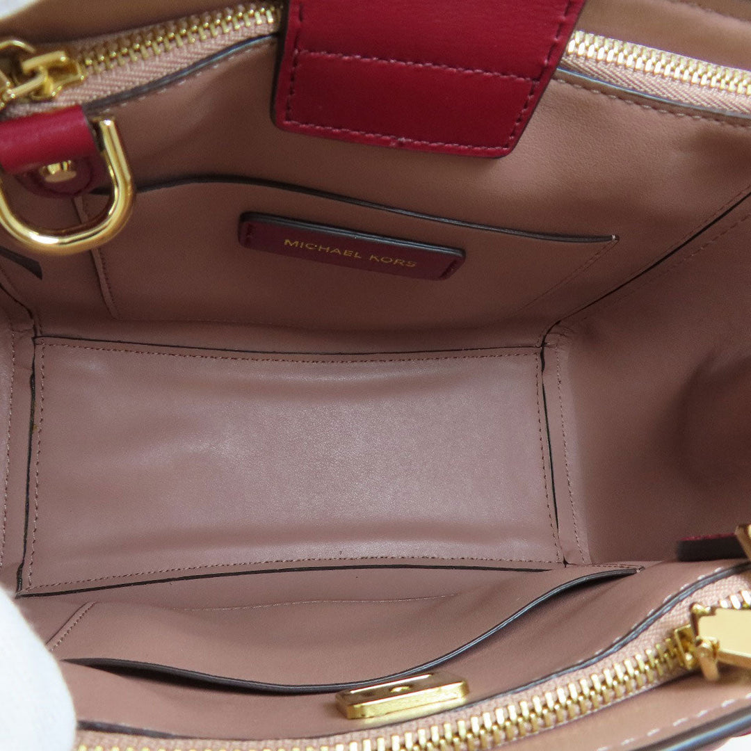 MICHAEL KORS Handbag leather Red 2WAY Women Used Authentic