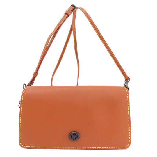 COACH Shoulder Bag 20215 leather Brown Dinky Women Used Authentic
