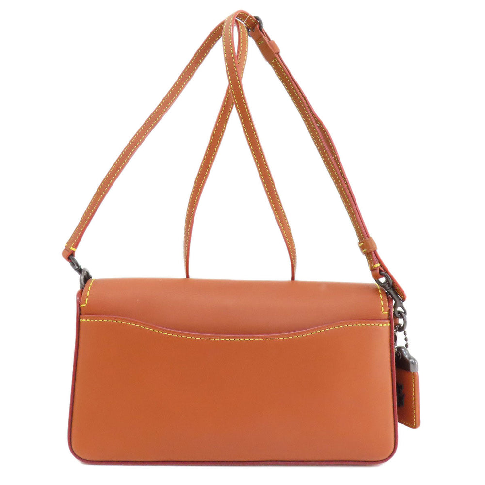 COACH Shoulder Bag 20215 leather Brown Dinky Women Used Authentic