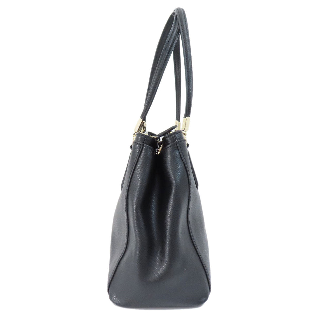 COACH Handbag F34673 leather black 2WAY Women Used Authentic