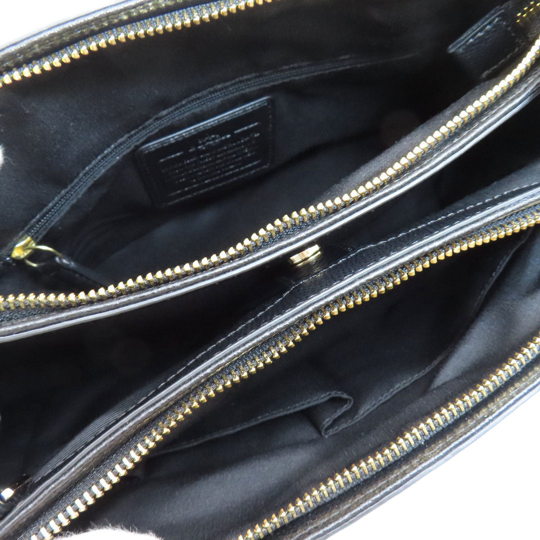 COACH Handbag F34673 leather black 2WAY Women Used Authentic